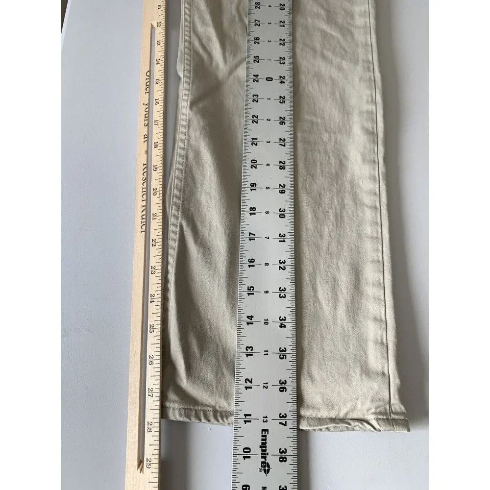 Polo Ralph Lauren Pants Khaki 34x30 Cotton Blend Flat Front Zip‎ Straight Mens